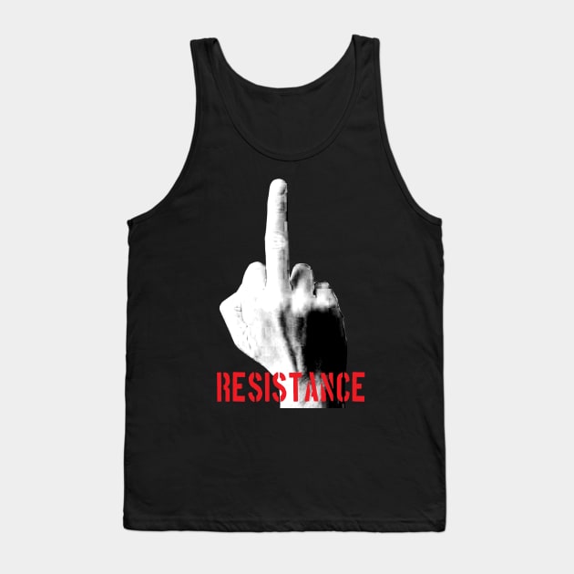 Resistance Middle Finger Tank Top by artpirate